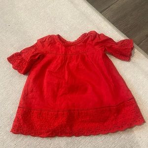 Gap Baby dress with lace details, red in size 3 - 6 months